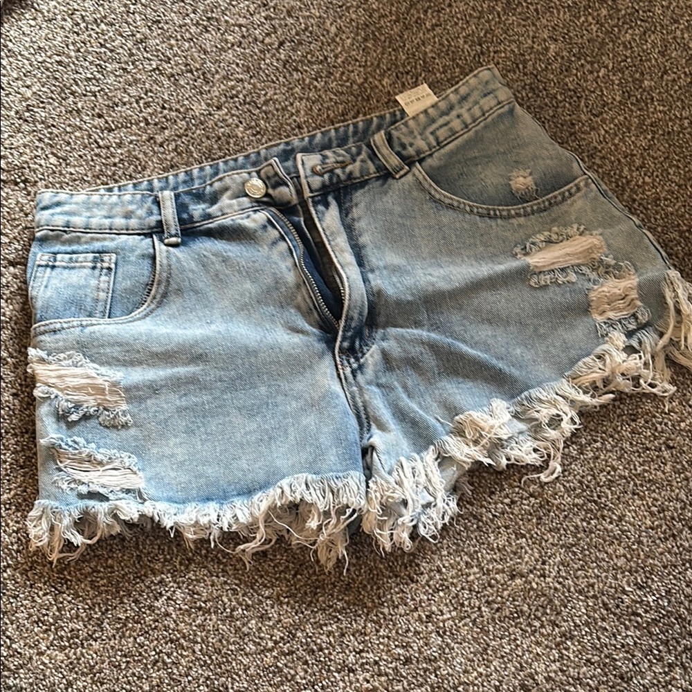 Distressed Denim Shorts